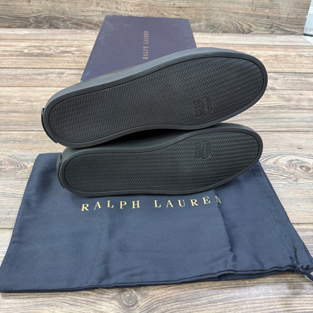 Ralph Lauren Purple Label Mens 11 D Severn Sneaker Black Calf Leather Italy New - Picture 7 of 9